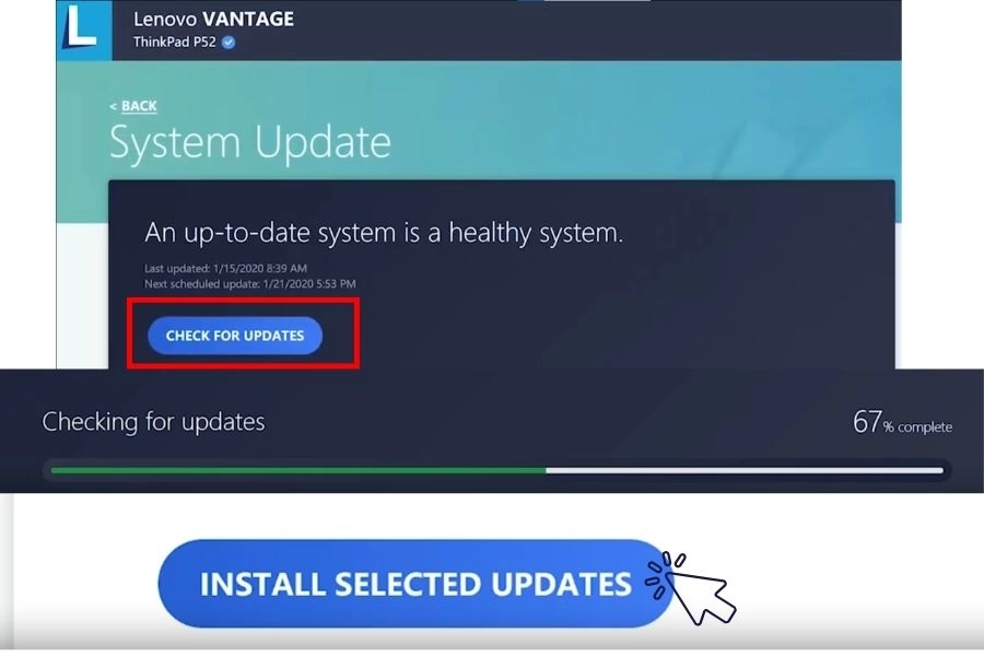 Cập nhật BIOS và Driver trên Lenovo Vantage