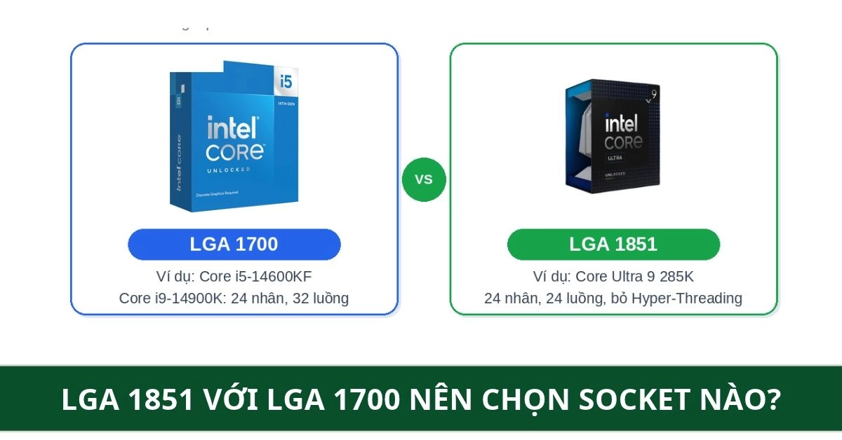 LGA 1851 với LGA 1700: Khác nhau thế nào, nên chọn socket nào?