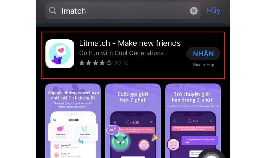 Cách tải Litmatch trên điện thoại iPhone (Hệ điều hành iOS)