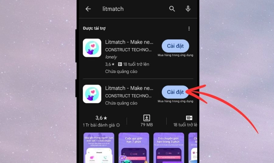 Cách tải Litmatch trên điện thoại Android
