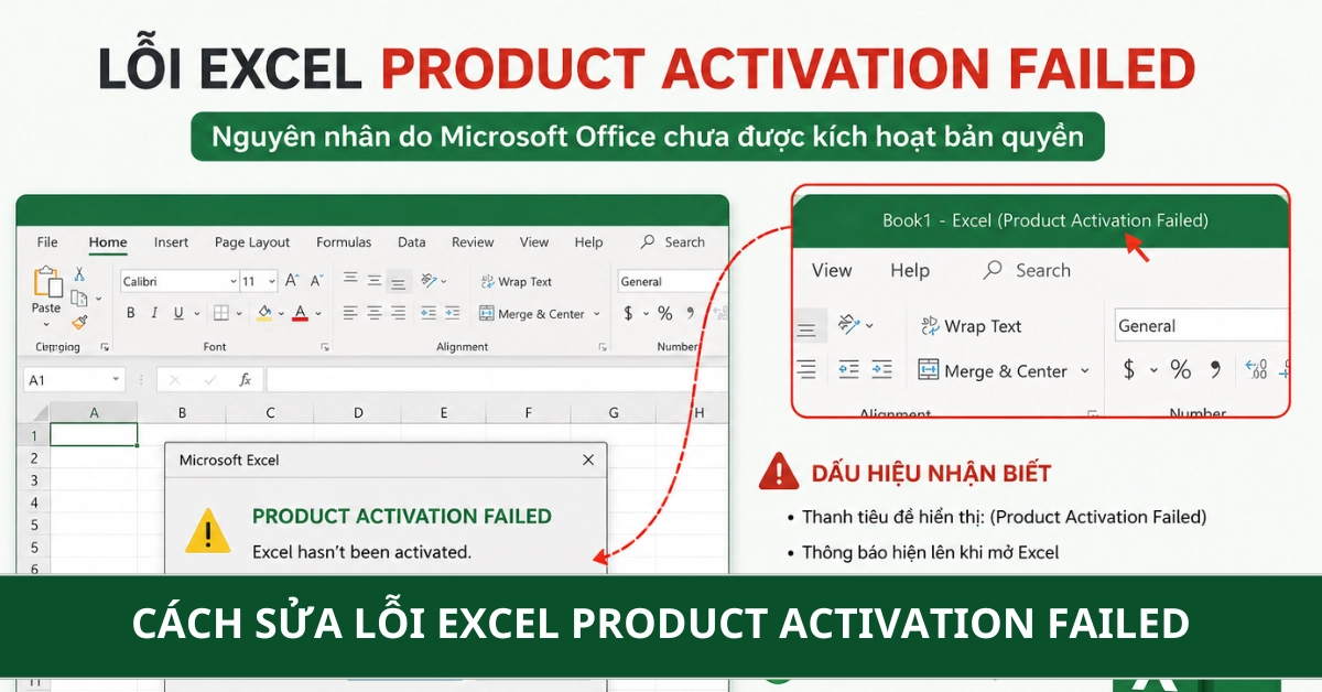 Cách sửa lỗi Excel Product Activation Failed thành công 100%