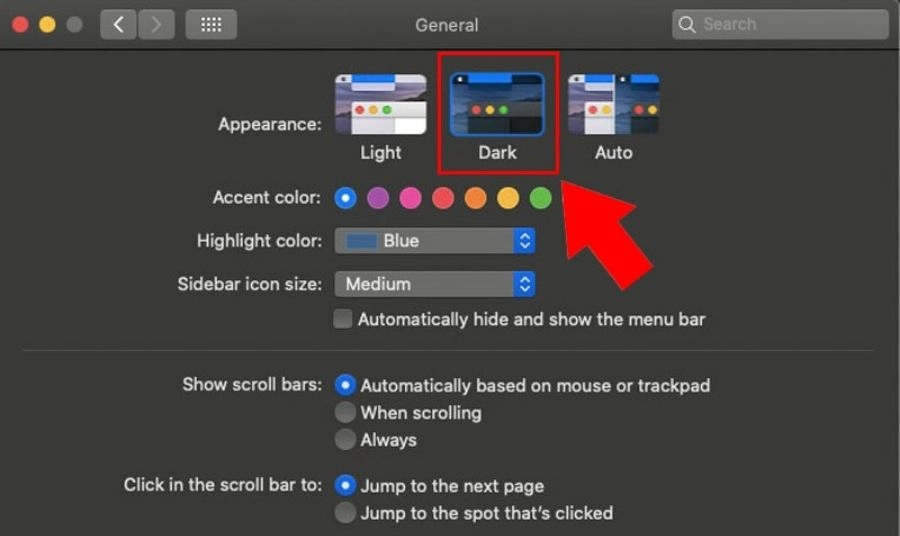 Kiểm tra chế độ Dark Mode và bộ lọc màu