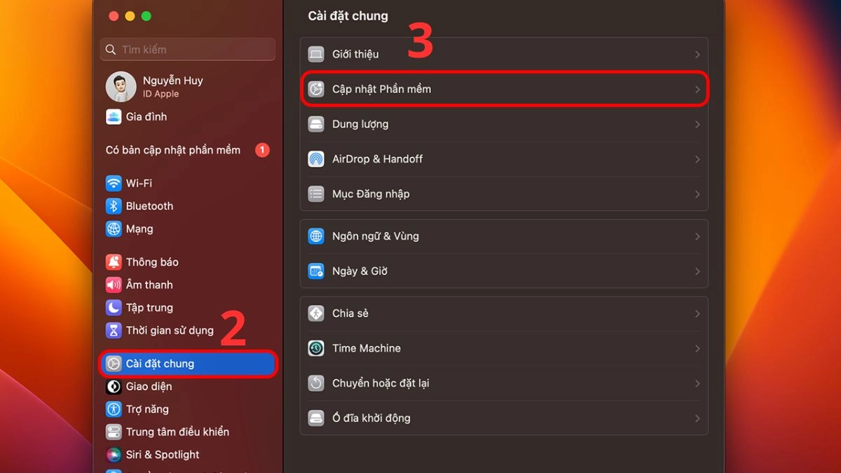 Vào Cài đặt (Cài đặt hệ thống) trên MacBook