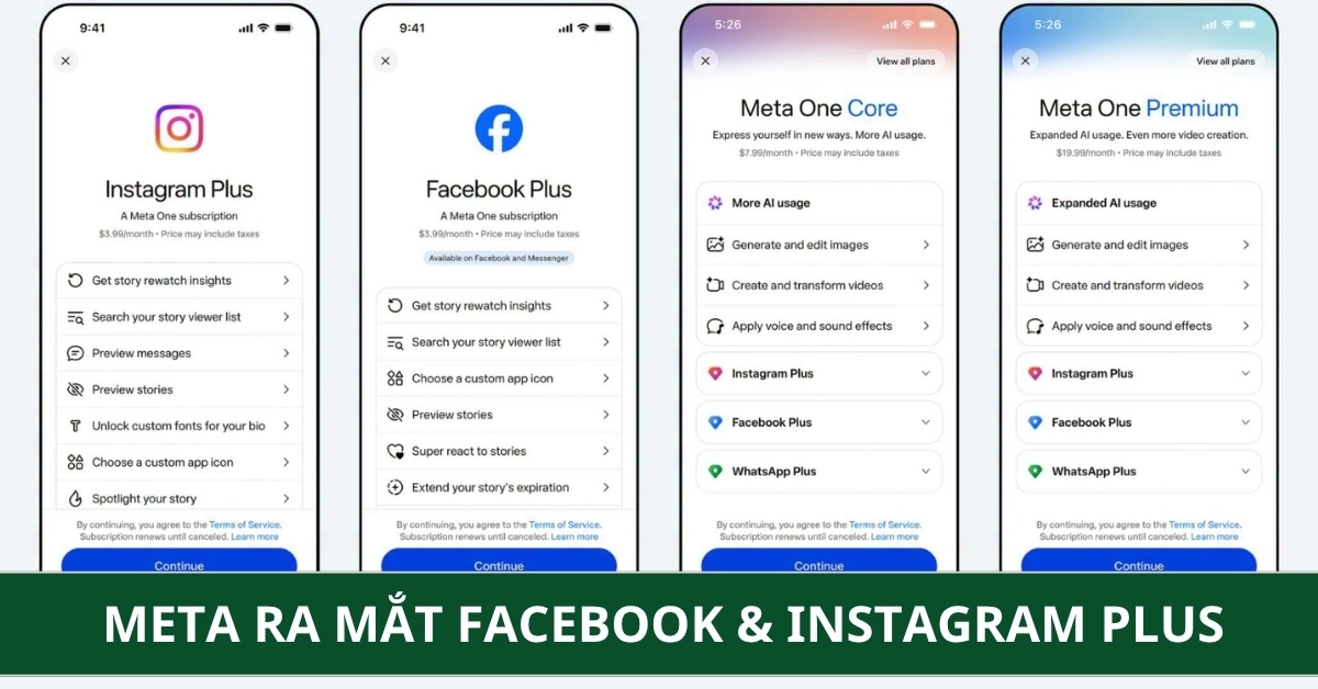 Meta ra mắt gói thuê bao Facebook và Instagram