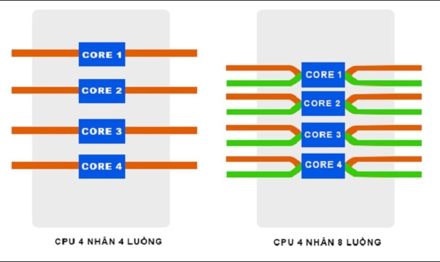 Phân tích chi tiết CPU 4 nhân 8 luồng và 8 nhân 16 luồng Phân tích chi tiết CPU 4 nhân 8 luồng và 8 nhân 16 luồng
