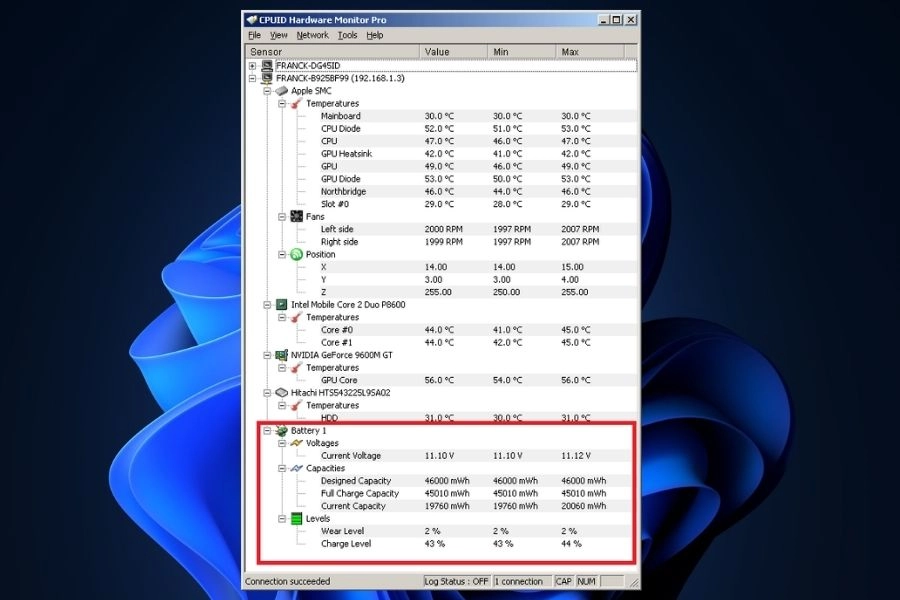 Phần mềm test pin laptop CPUID HWMonitor Phần mềm test pin laptop CPUID HWMonitor