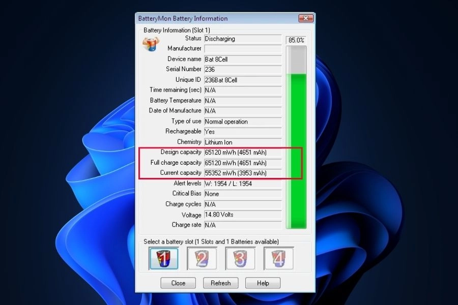 Phần mềm test pin laptop BatteryMon Phần mềm test pin laptop BatteryMon