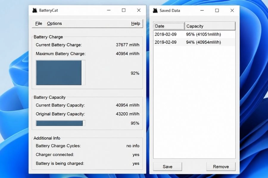 Phần mềm Battery Cat Phần mềm Battery Cat