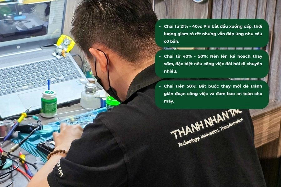 Các ngưỡng chai pin cần lưu ý Các ngưỡng chai pin cần lưu ý