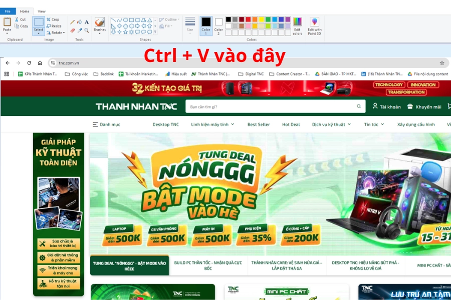 Ctrl + V để xem được hình ảnh vừa chụp Ctrl + V để xem được hình ảnh vừa chụp