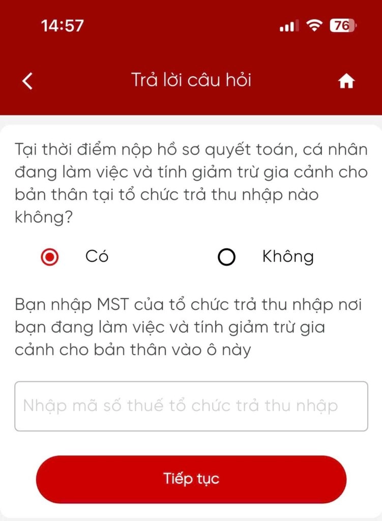Kê khai các chỉ tiêu trên tờ khai