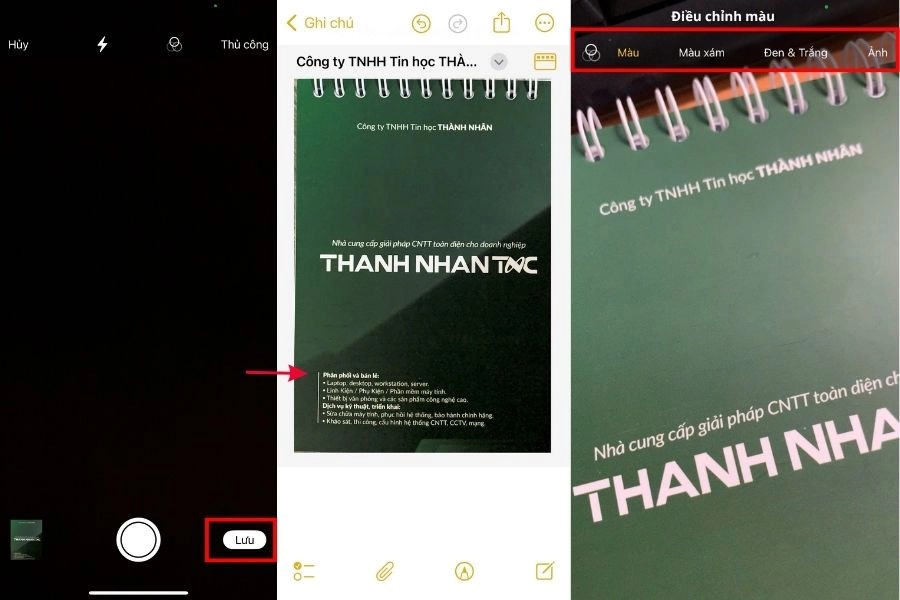 Các bước thực hiện scan tài liệu bằng Ghi chú trên iPhone Các bước thực hiện scan tài liệu bằng Ghi chú trên iPhone