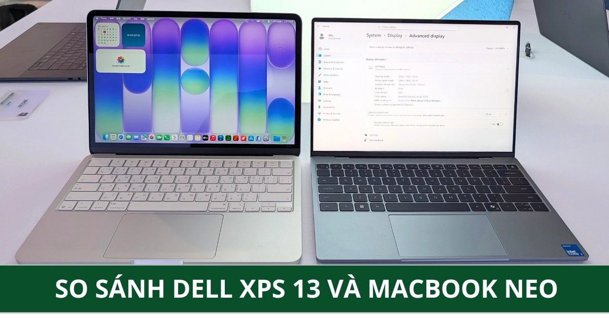 So sánh Dell XPS 13 và MacBook Neo: Giá đắt hơn nhưng có xứng đáng?