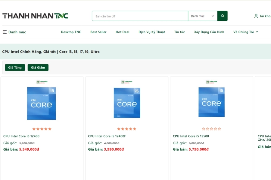 Chọn mua linh kiện CPU tại Thành Nhân TNC Chọn mua linh kiện CPU tại Thành Nhân TNC