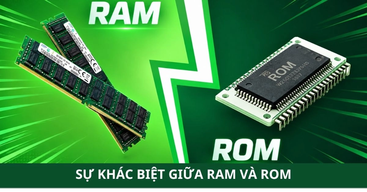 Sự khác biệt giữa RAM và ROM? Phân biệt chi tiết mới nhất 2026