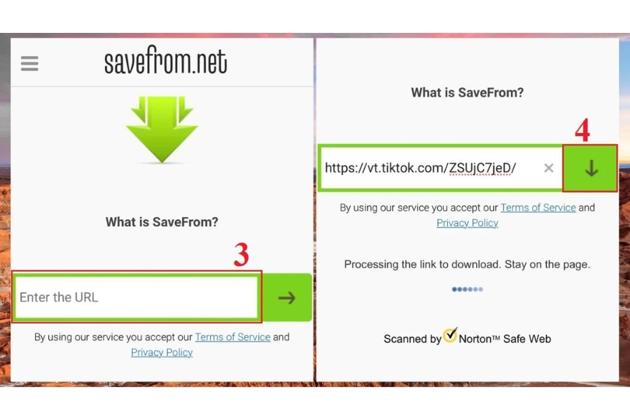 Tải ảnh TikTok không logo với trang web SaveFrom.net