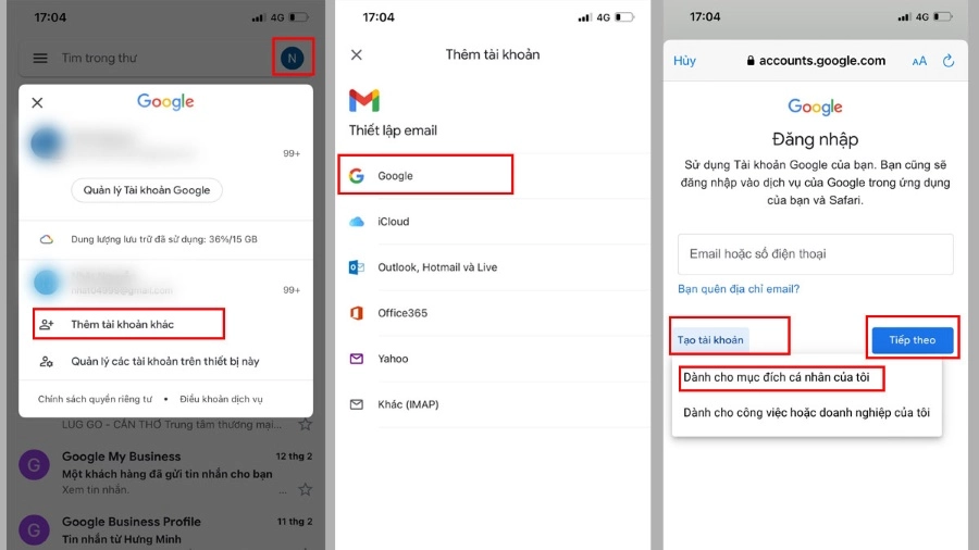  Mở ứng dụng Gmail trên điện thoại