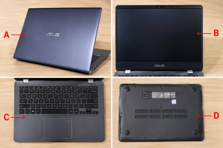 Tìm hiểu cấu tạo 4 mặt vỏ laptop Asus