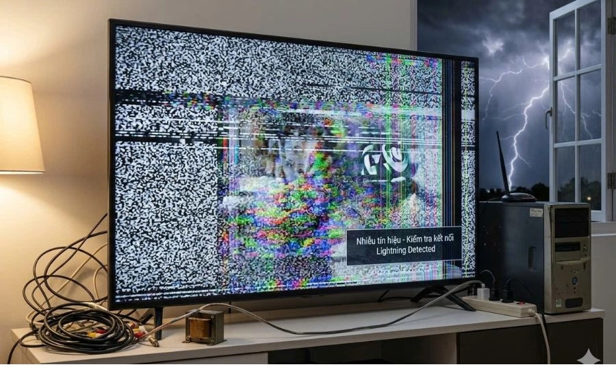 Nguyên nhân khiến tivi bị nhiễu màn hình