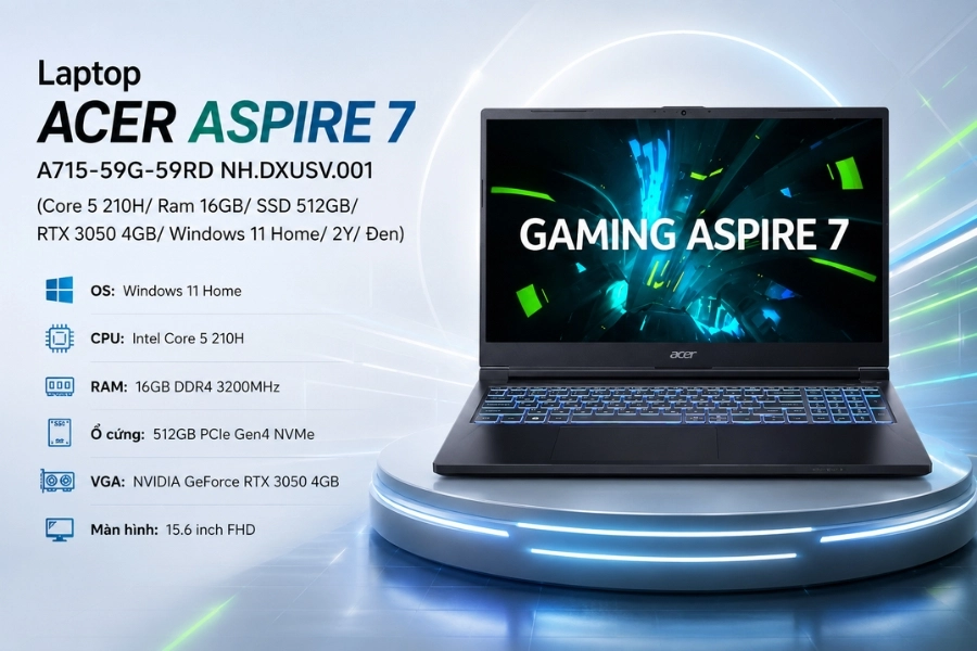Laptop ACER Aspire 7 A715-59G-59RD NH.DXUSV.001 Laptop ACER Aspire 7 A715-59G-59RD NH.DXUSV.001
