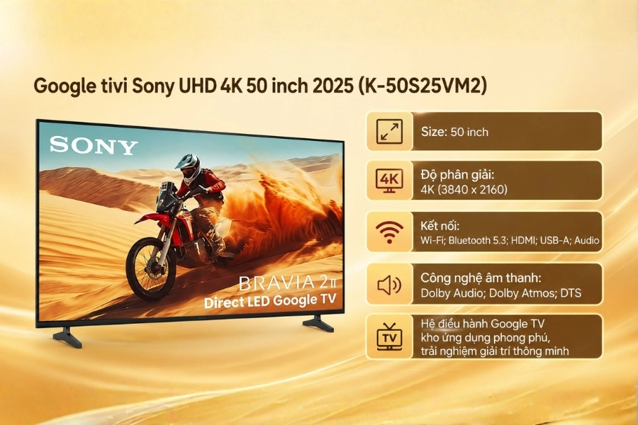 Google tivi Sony UHD 4K 50 inch 2025 (K-50S25VM2) Google tivi Sony UHD 4K 50 inch 2025 (K-50S25VM2)
