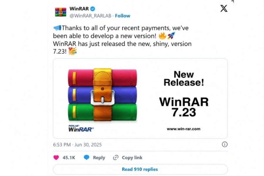 Chiêu trò truyền thông hài hước ngày WinRAR 7.23 ra mắt Chiêu trò truyền thông hài hước ngày WinRAR 7.23 ra mắt