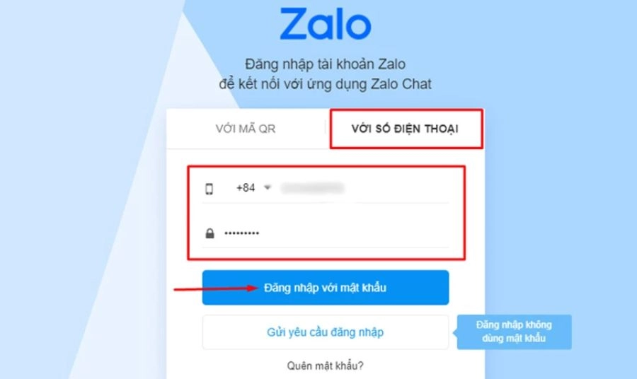 Đăng nhập bằng Số điện thoại & Mật khẩu
