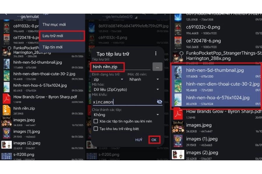 Cách nén file bằng ZArchiver nhanh chóng
