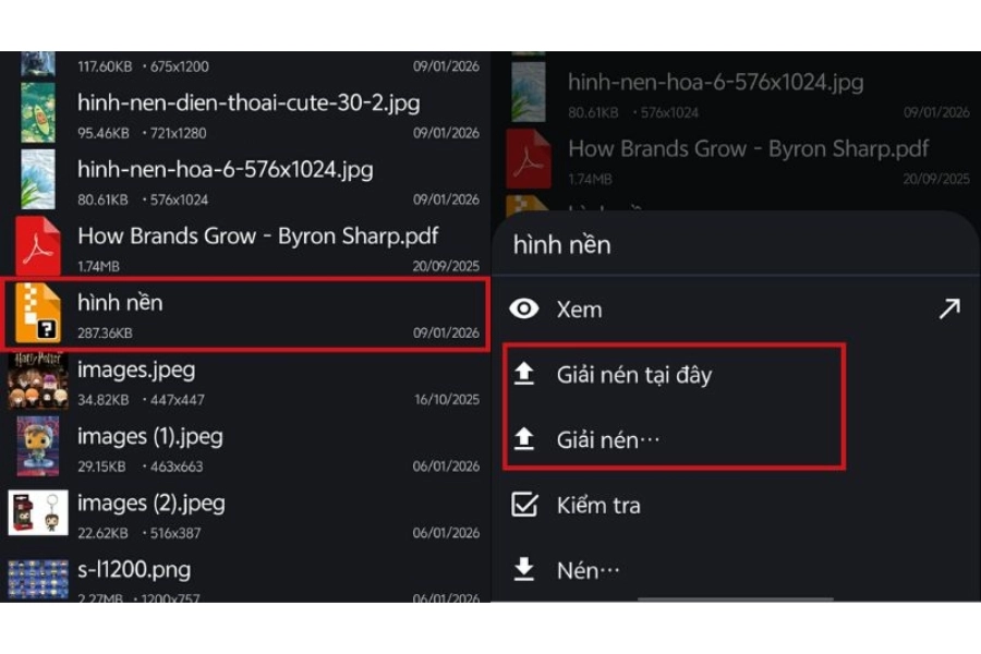 Cách giải nén file bằng ZArchiver