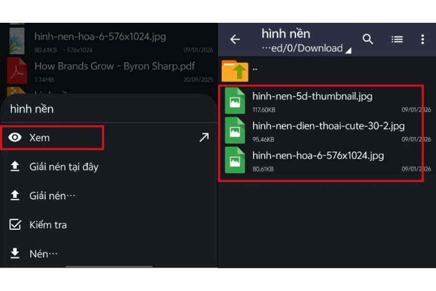 Xem nội dung và tạo mật khẩu bảo vệ file