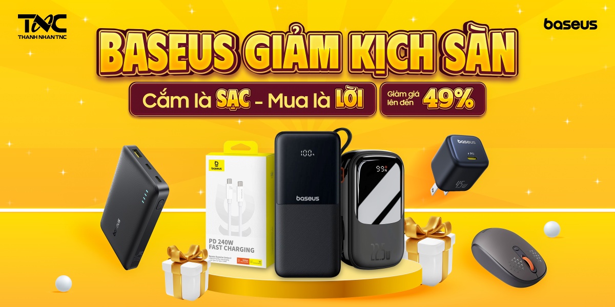 BASEUS GIẢM KỊCH SÀN – CẮM LÀ SẠC, MUA LÀ LỜI