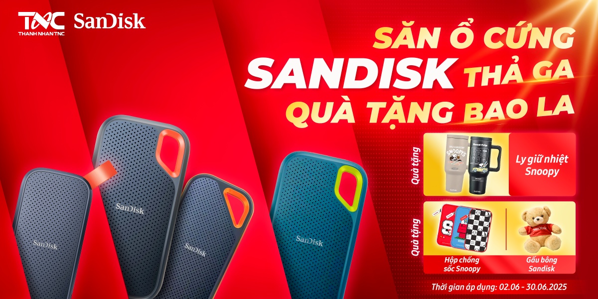 SĂN Ổ CỨNG SANDISK THẢ GA - QUÀ TẶNG BAO LA
