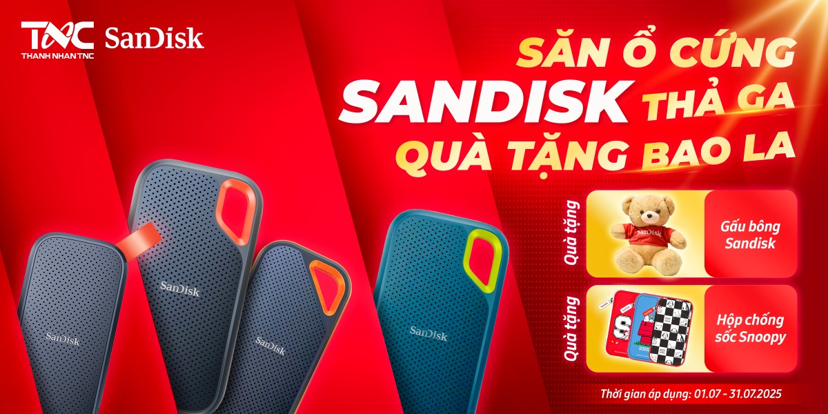 SĂN Ổ CỨNG SANDISK THẢ GA - QUÀ TẶNG BAO LA