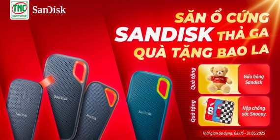 SĂN Ổ CỨNG SANDISK THẢ GA - QUÀ TẶNG BAO LA