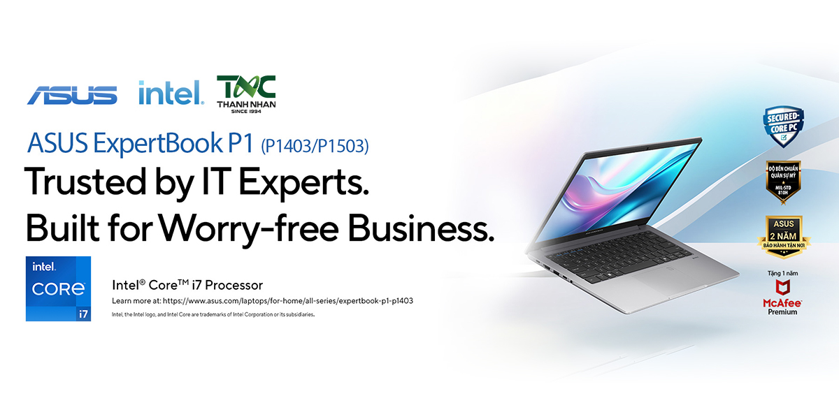 Worry-free Business cùng ASUS ExpertBook P1
