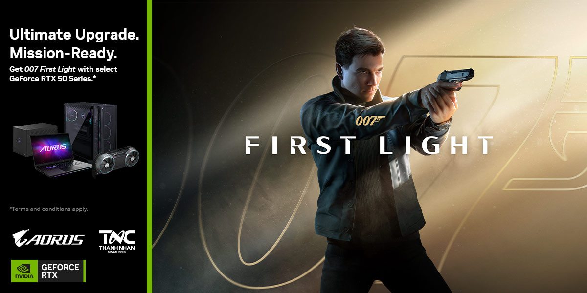 MUA CARD GIGABYTE RTX 50 SERIES - NHẬN GAME 007 FIRST LIGHT