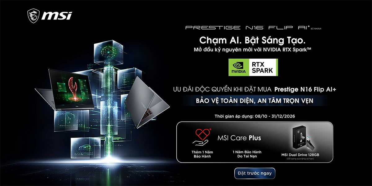 [PRE-ORDER] SIÊU PHẨM LAPTOP MSI PRESTIGE N16 FLIP AI+ C1XMT