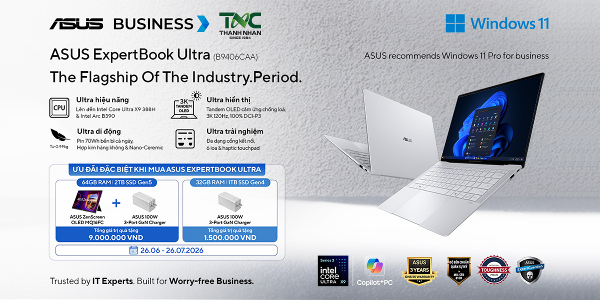 SỞ HỮU ASUS EXPERTBOOK ULTRA - NHẬN GÓI QUÀ TẶNG
