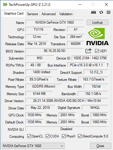Đánh giá MSI GeForce GTX 1660 Gaming X