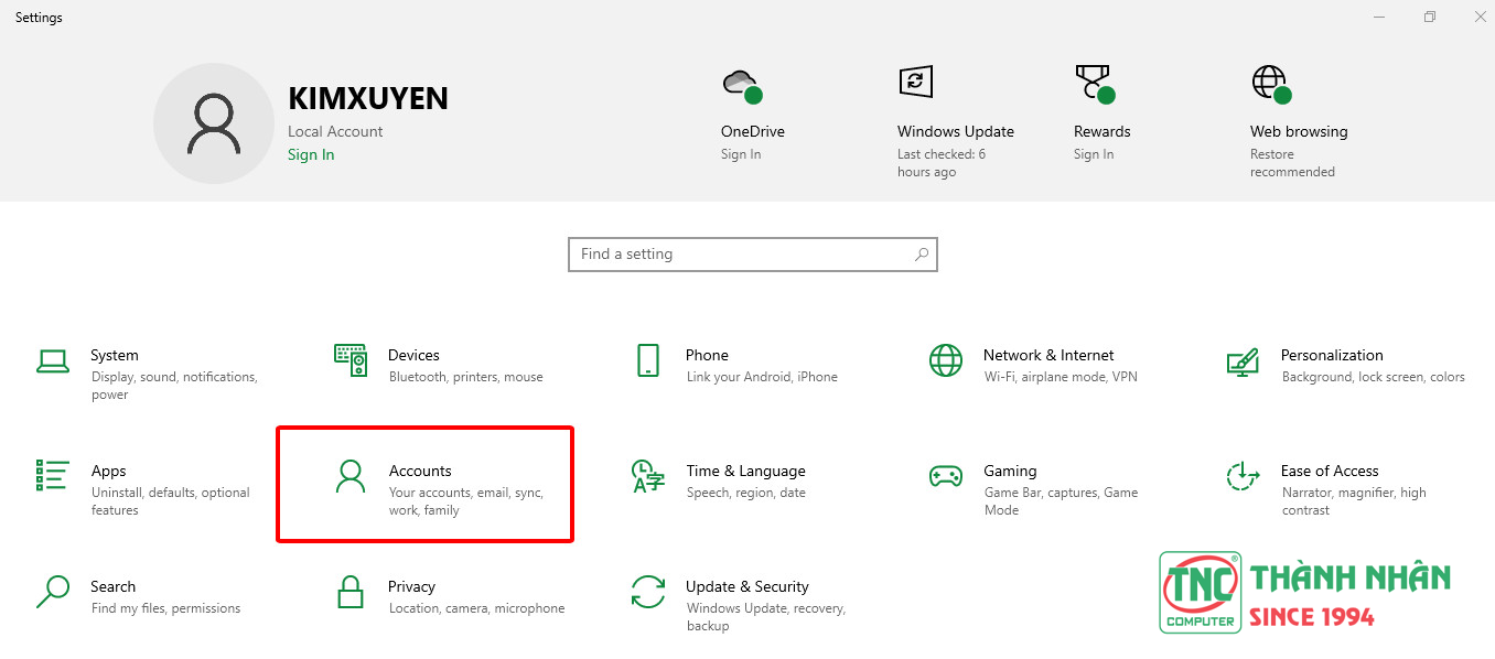 cài mật khẩu win 10