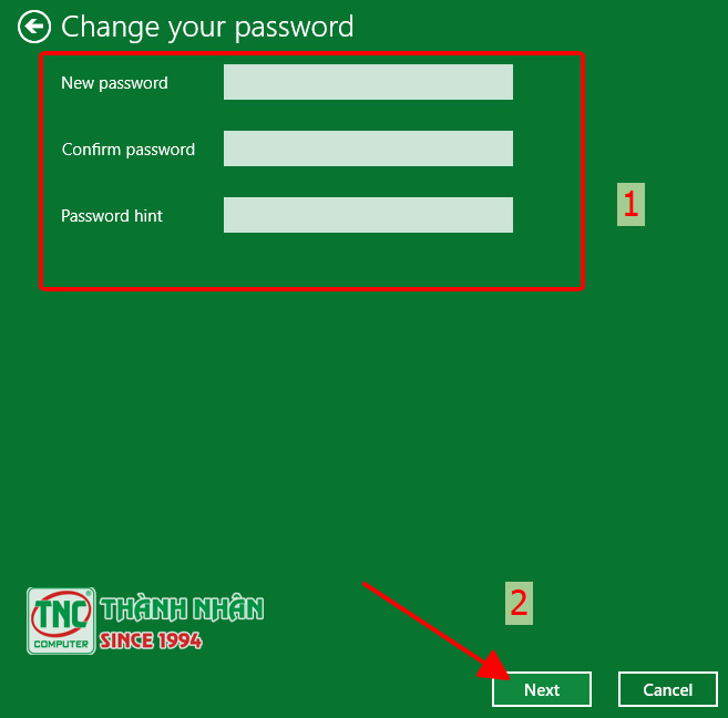 cài pass máy tính win 10
