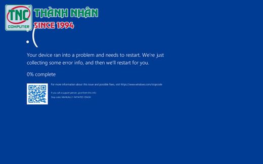 laptop bị màn hình xanh