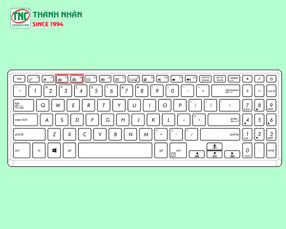 cách bật đèn bàn phím laptop asus core i5