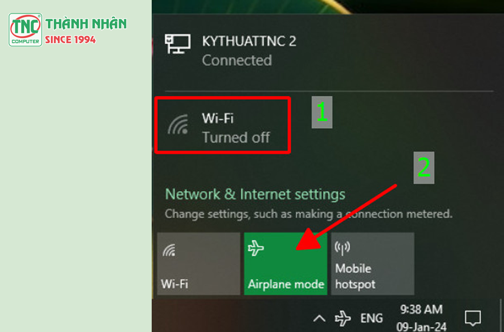 laptop tự nhiên mất wifi