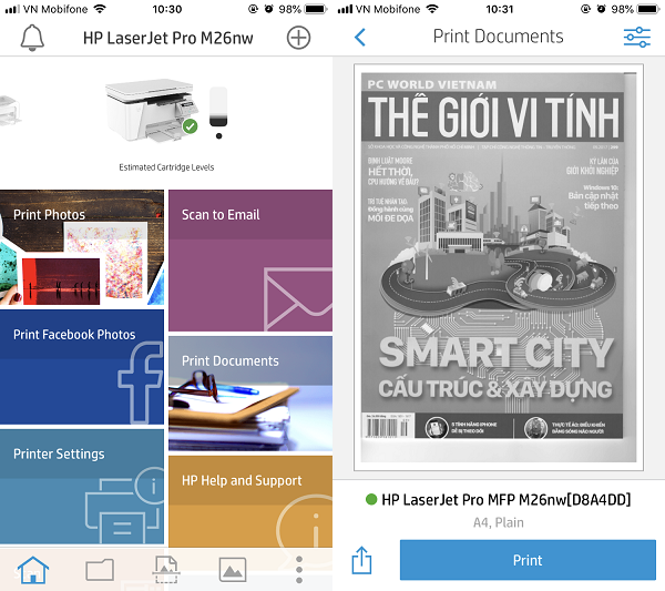 HP LaserJet Pro M12w và MFP M26nw: Hợp thời in ấn di động