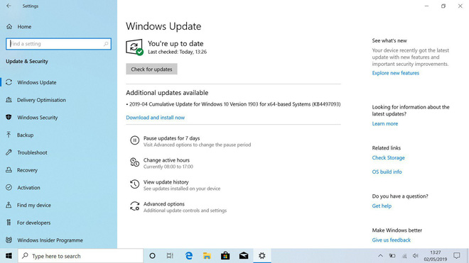 Đã có bản cập nhật Windows 10 May 2019