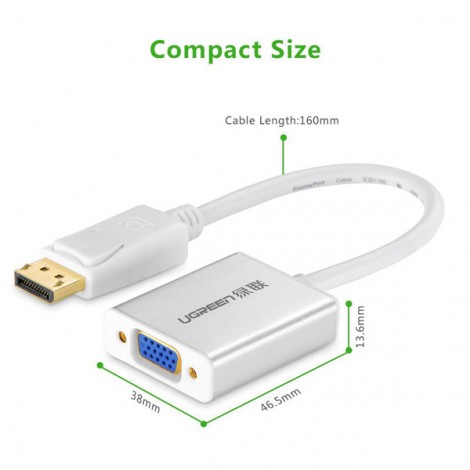 Cable Displayport sang VGA + Audio Ugreen 20412