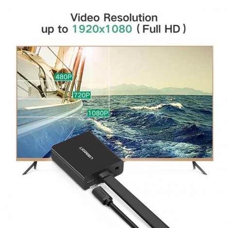 Cáp chuyển đổi HDMI to VGA+Audio Ugreen 40248