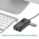 Bộ chuyển USB 2.0 to LAN 100Mbps + Hub USB 2.0 3 Cổng Ugreen 20264