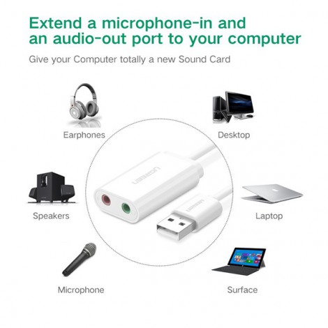 Card sound USB 2.0 to 3.5mm Ugreen 30143